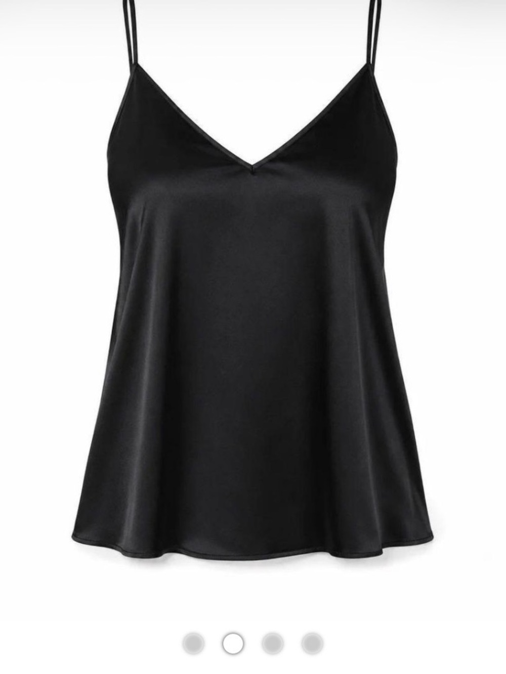 Satin V-Neck Bamboo Cami in Onyx Black by Ettitude in size Small